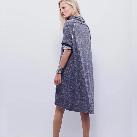 Free People FP Beach Blue Cowl Neck Dress - Picture 2 of 9
